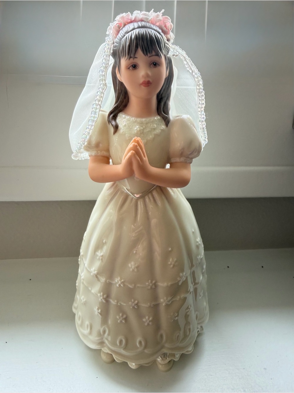 Lenox Cream Communion Girl Figurine with Pink Headband